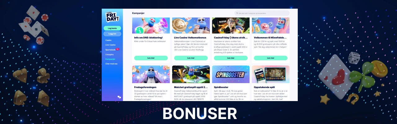 Casino friday bonuser