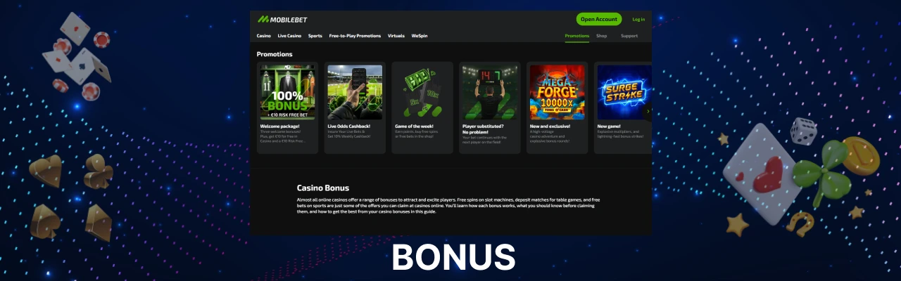 Mobilebet casino bonus