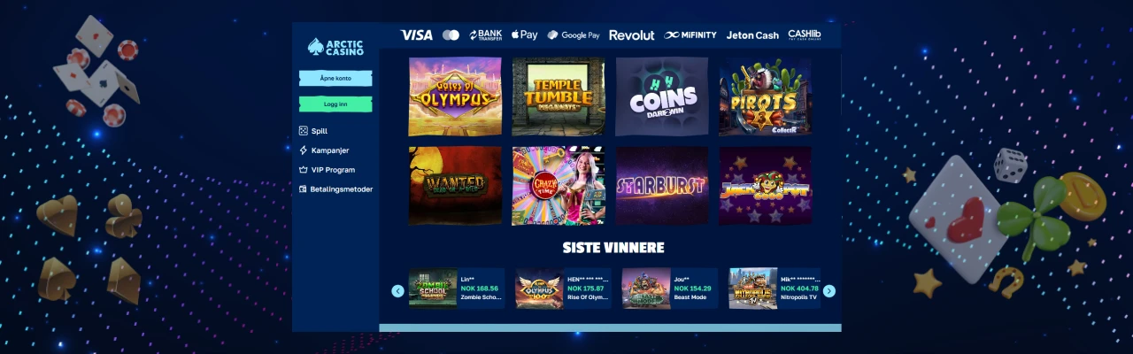 Spill hos arctic casino