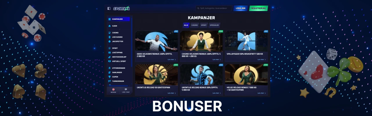 Sportaza casino bonuser